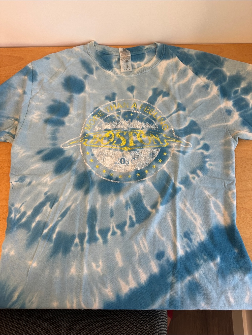 Boston 50th Anniversary Blue & White Tie-Dye Crewneck Tee